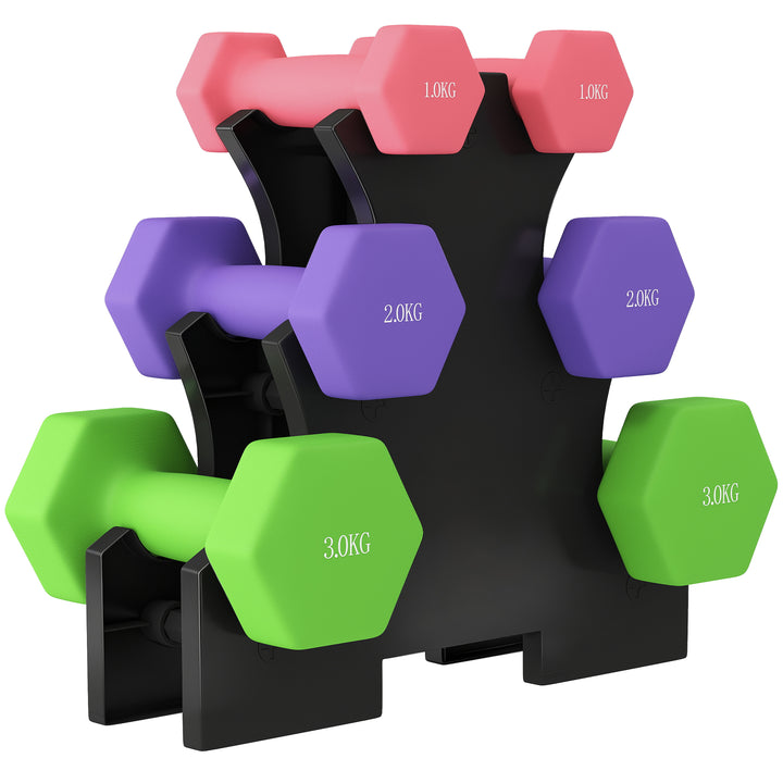 Hex Dumbbells Set with Dumbbell Rack, Hand Weights for Strength Traini