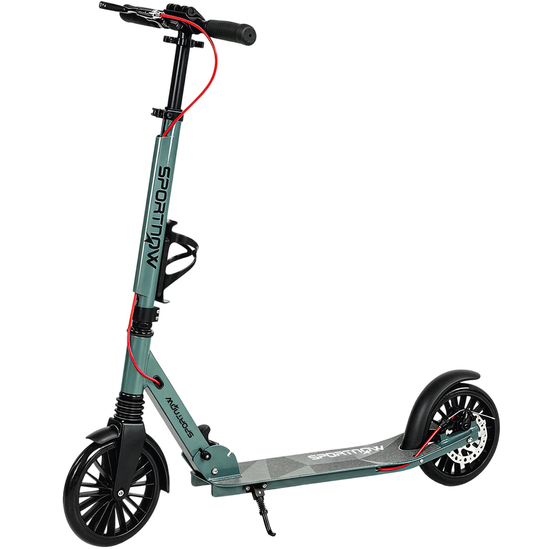 Foldable Kick Scooter with Height Adjustable Handlebar, One-click Fold