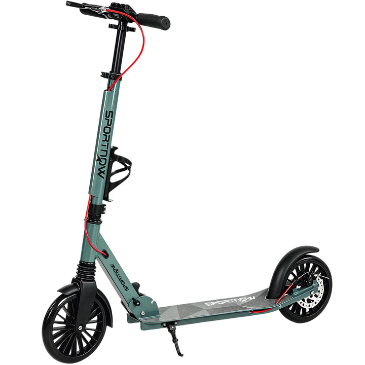 Foldable Kick Scooter with Height Adjustable Handlebar, One-click Fold