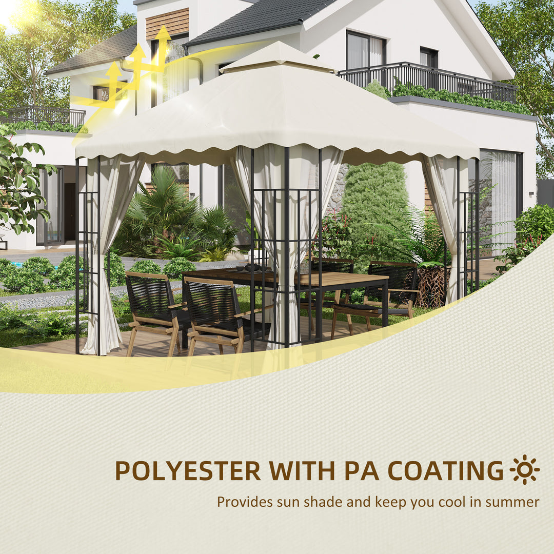 Outsunny Replacement Gazebo Canopy Covers 3x3m, 2