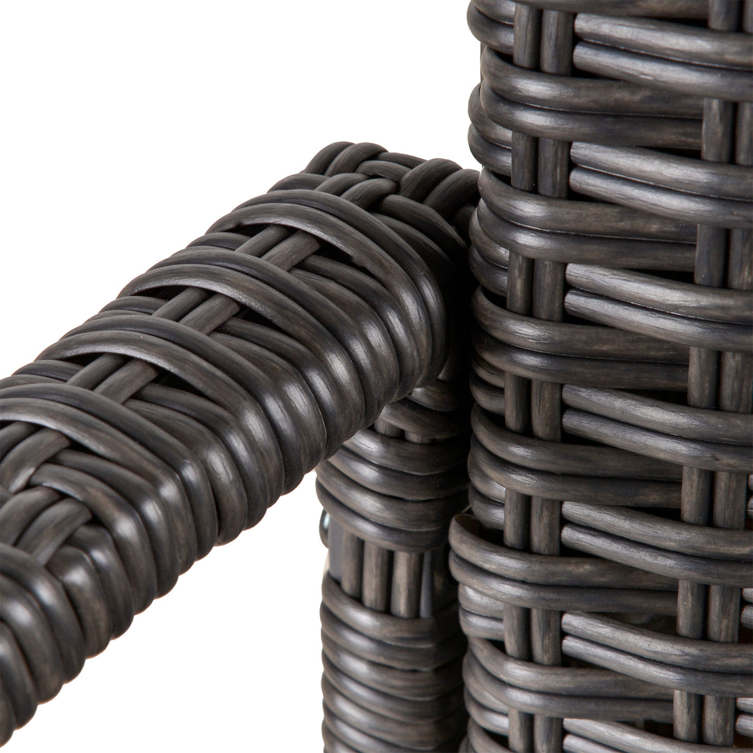 MCL Outdoor PE Rattan Rocking Chair, Garden Rocking Chair Set with Armrest and Cushion, Grey