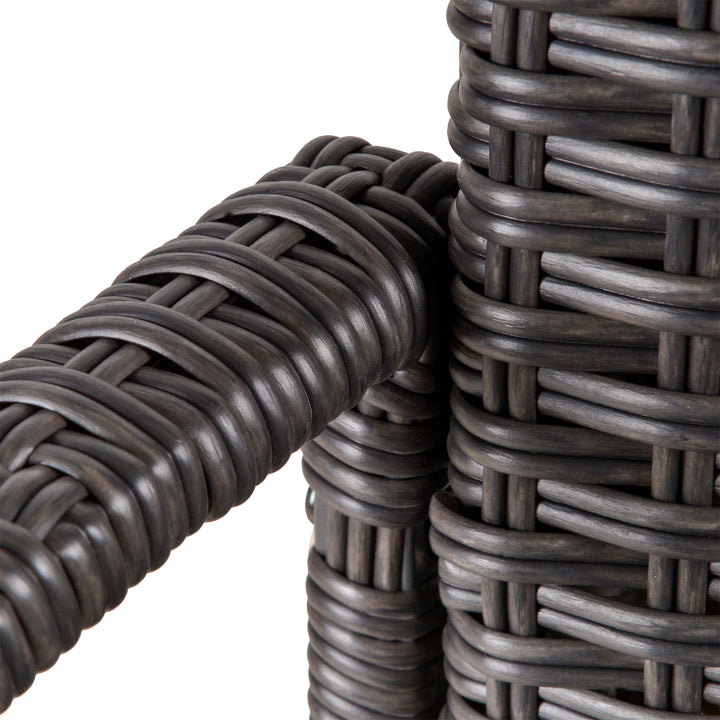 MCL Outdoor PE Rattan Rocking Chair, Garden Rocking Chair Set with Armrest and Cushion, Grey