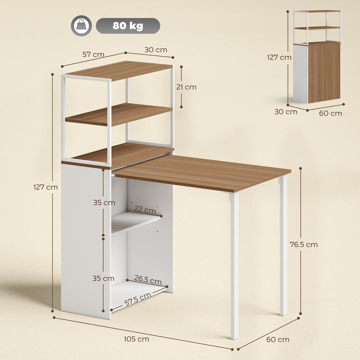 Folding Shelf and Work Table - Natural