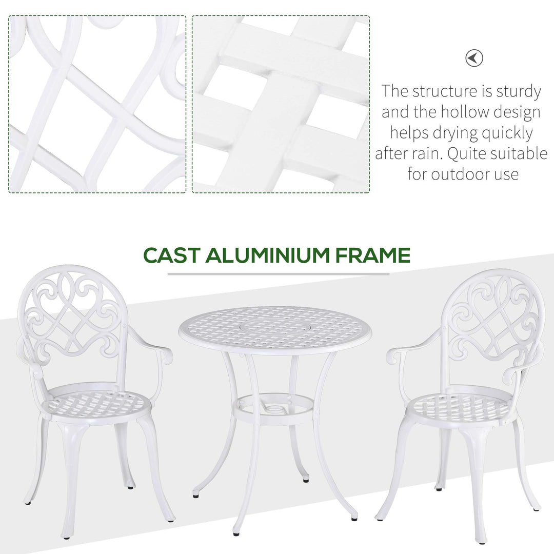 Three-Piece Elegant Aluminium Garden Set - White