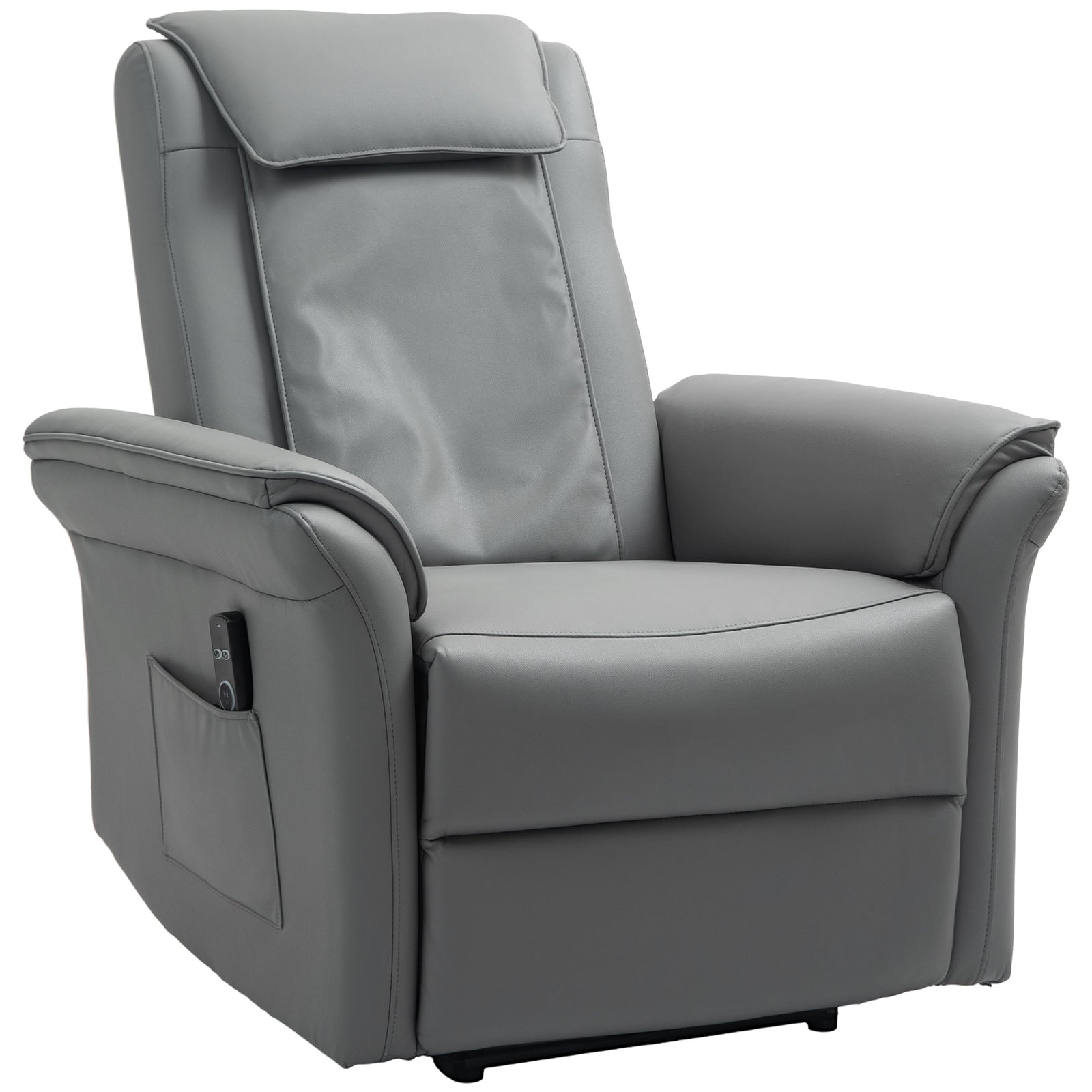 Recliner Armchair with 3D Kneading Massage, Breathable Leather Recliner Chair with Back Massager and Headrest, Electric Reclining Chair with Footrest, Remote, USB Port, Side Pockets for Home