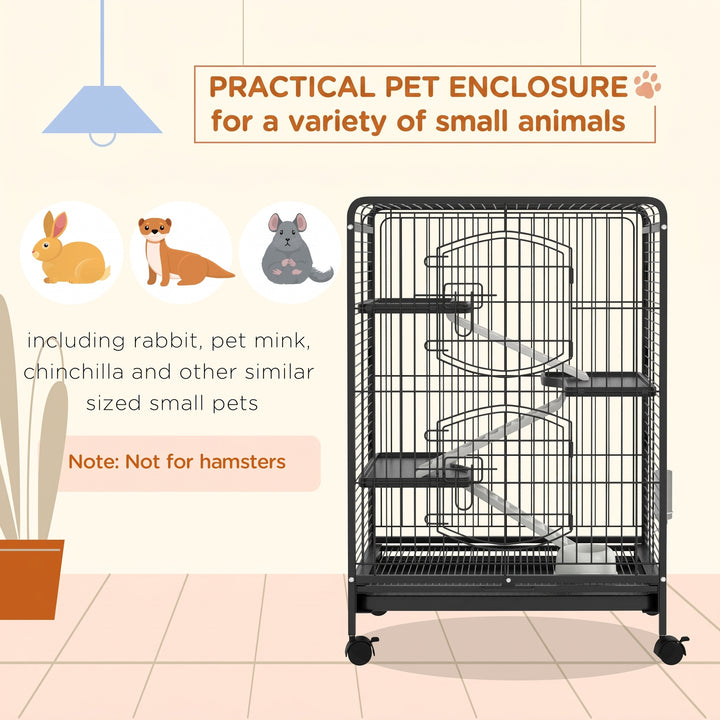 4 Levels Removable Small Animal Cage, 95cm - Black - view 4