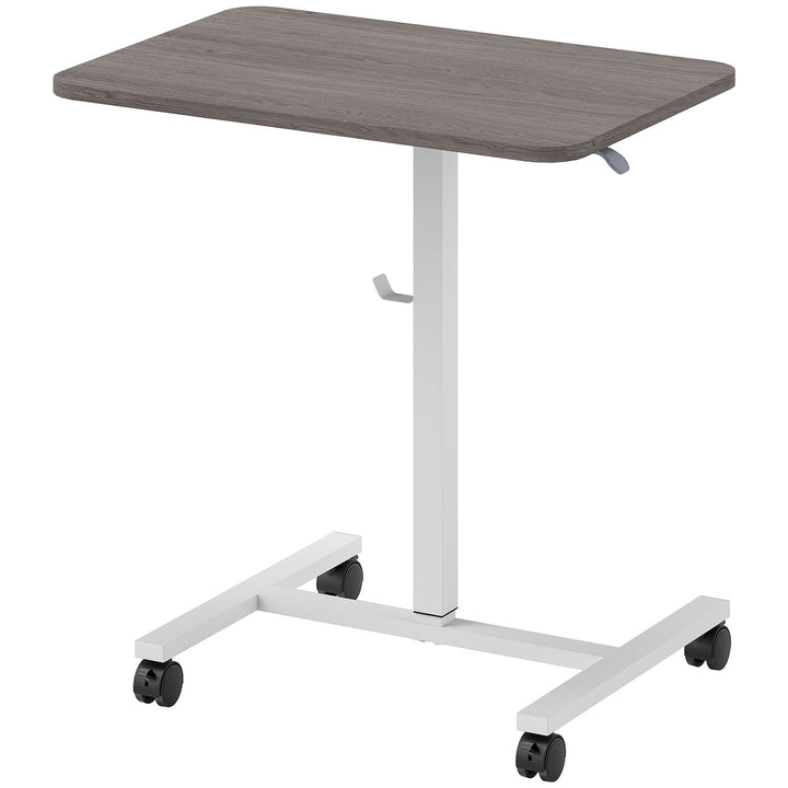 75-115cm Manual Adjustable Sit-To-Stand Desk - White/Grey