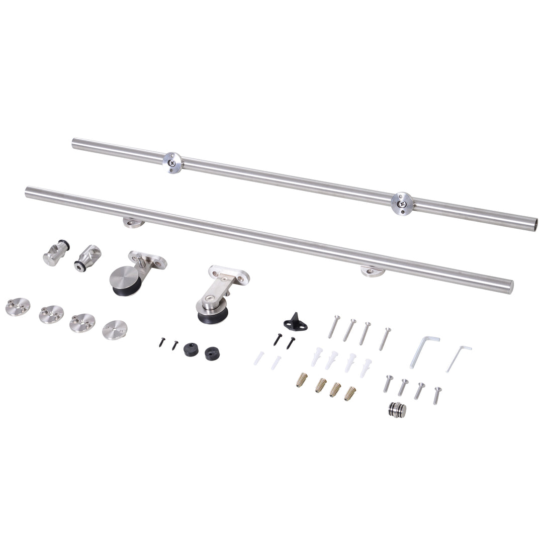 MCL Wooden Sliding Door Kit Stainless Steel Smooth Operation Hardware Track Kit System Unit For Single Door 2000mm