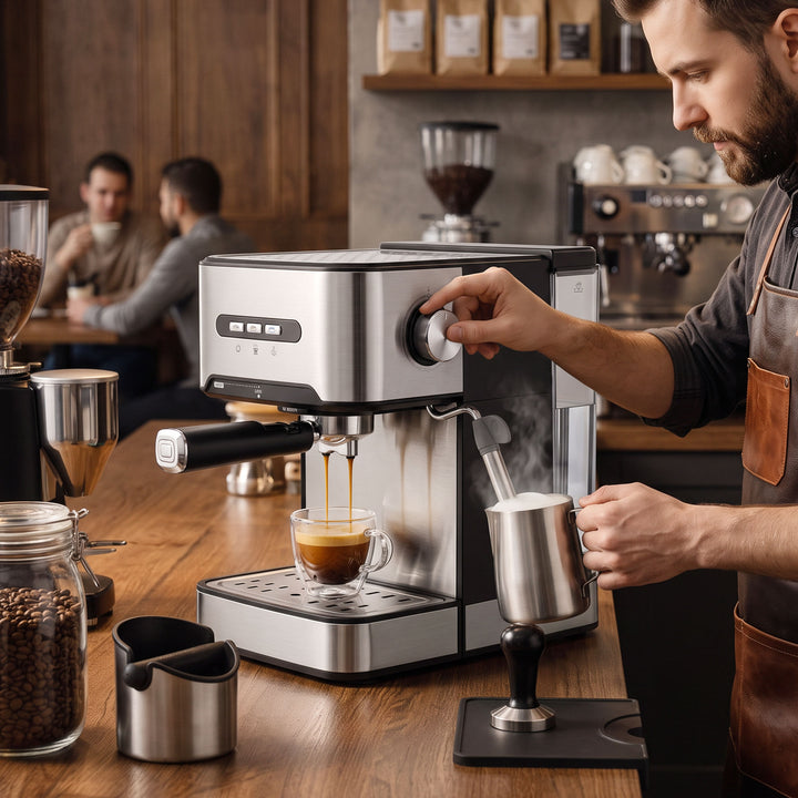 Espresso Machine, 20-Bar Semi Automatic Cappuccino Coffee Maker with F