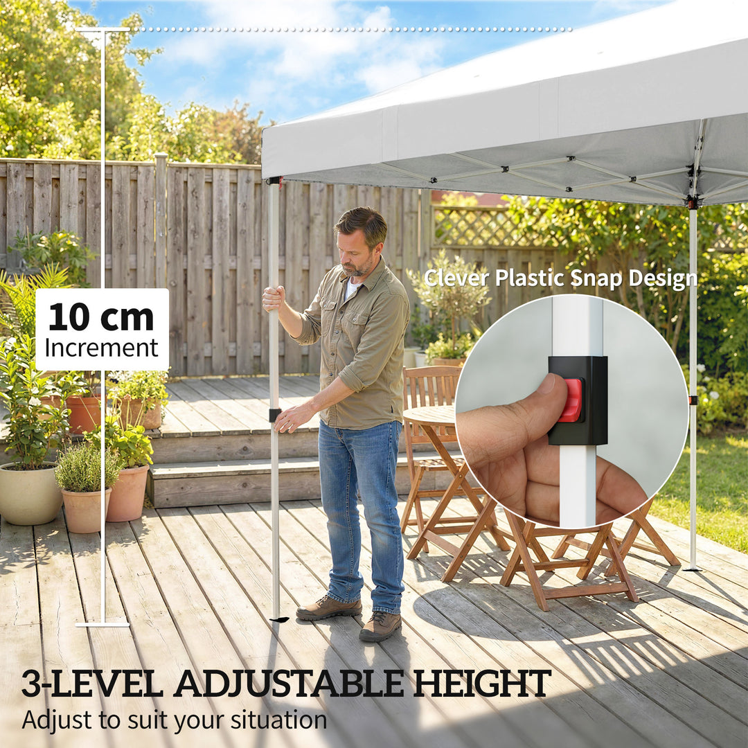 3 x 6 m Pop Up Canopy with UV50+ Protection Garden Gazebo with 6 Sidew