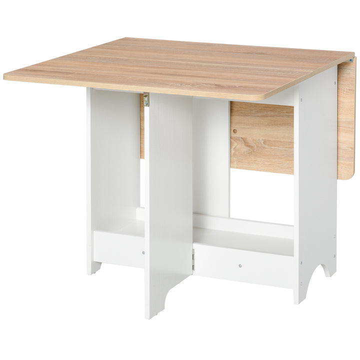 Foldable Dining Table Drop-Leaf Folding Desk Side Console with Storage Shelf for Kitchen,Dining Room