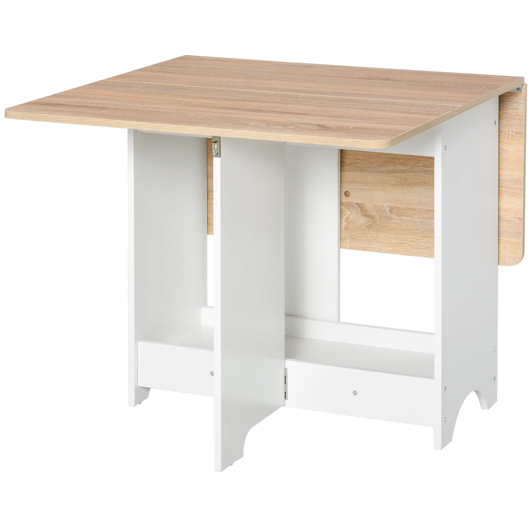 MCL Foldable Dining Table Drop-Leaf Folding Desk Side Console with Storage Shelf for Kitchen,Dining Room