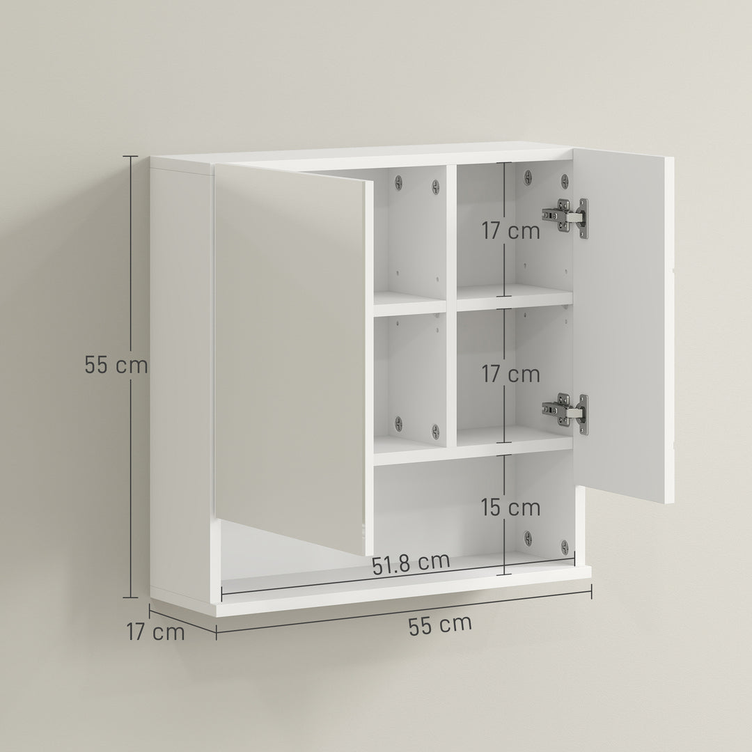 Wall Mounted Bathroom Storage Cupboard - White