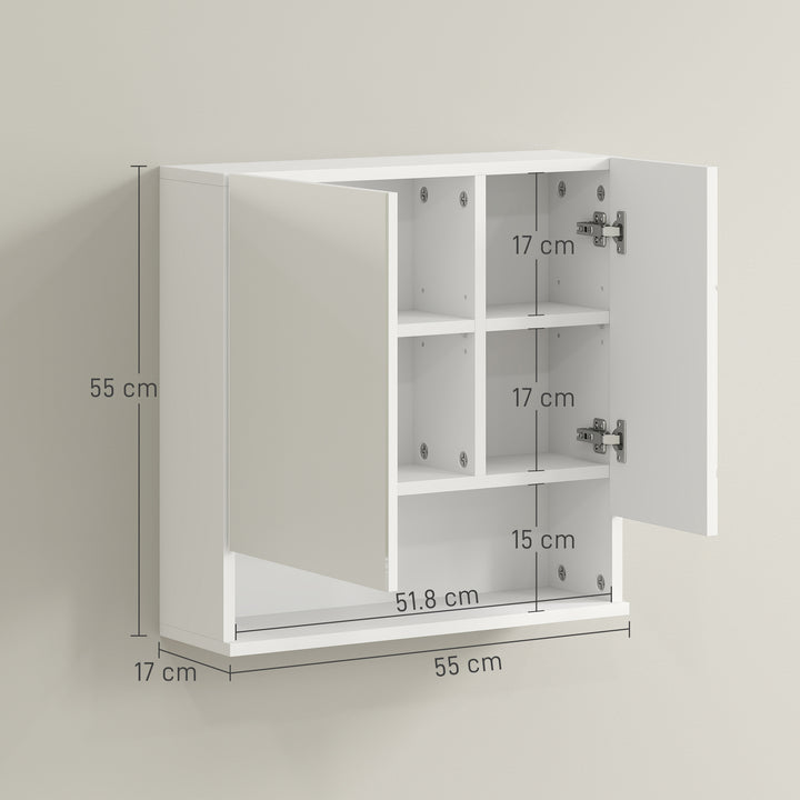 Wall Mounted Bathroom Storage Cupboard - White