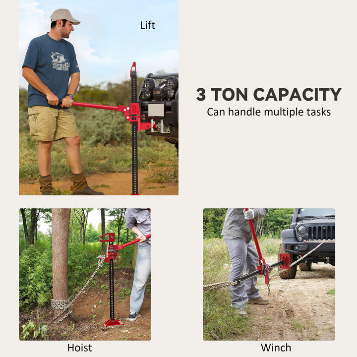 3 Tonne Farm Jack, 33" High Lift Jack for 4x4 Tractors Trucks Agricultural Lifting, Red