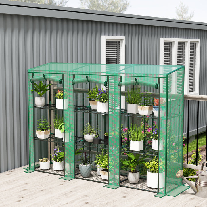 46 x 215 cm Nine-Shelf Greenhouse - Green