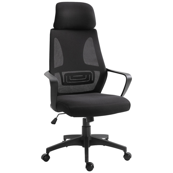 MCL High Back Office Chair with Headrest, Adjustable Height, Mesh Material for Office Use, Black
