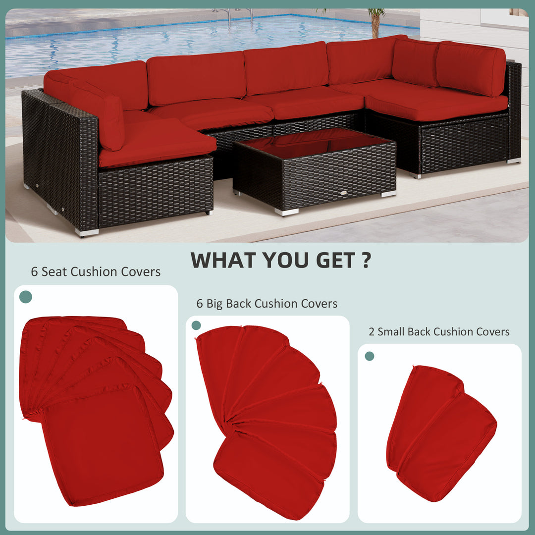 Set of 14 Outdoor Cushion Covers - Red
