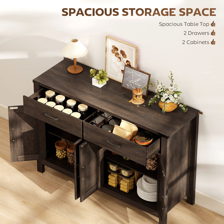 Kitchen Cupboard, Sideboard with 4 Doors, 2 Drawers and 2 Adjustable S