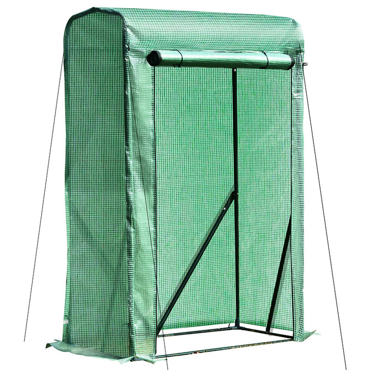 Outsunny Greenhouse Sanctuary: Zipper-Entry Plant Shelter for Verdant Nurturing, 100L x 50W x 150H cm, Emerald Green | Aosom UK