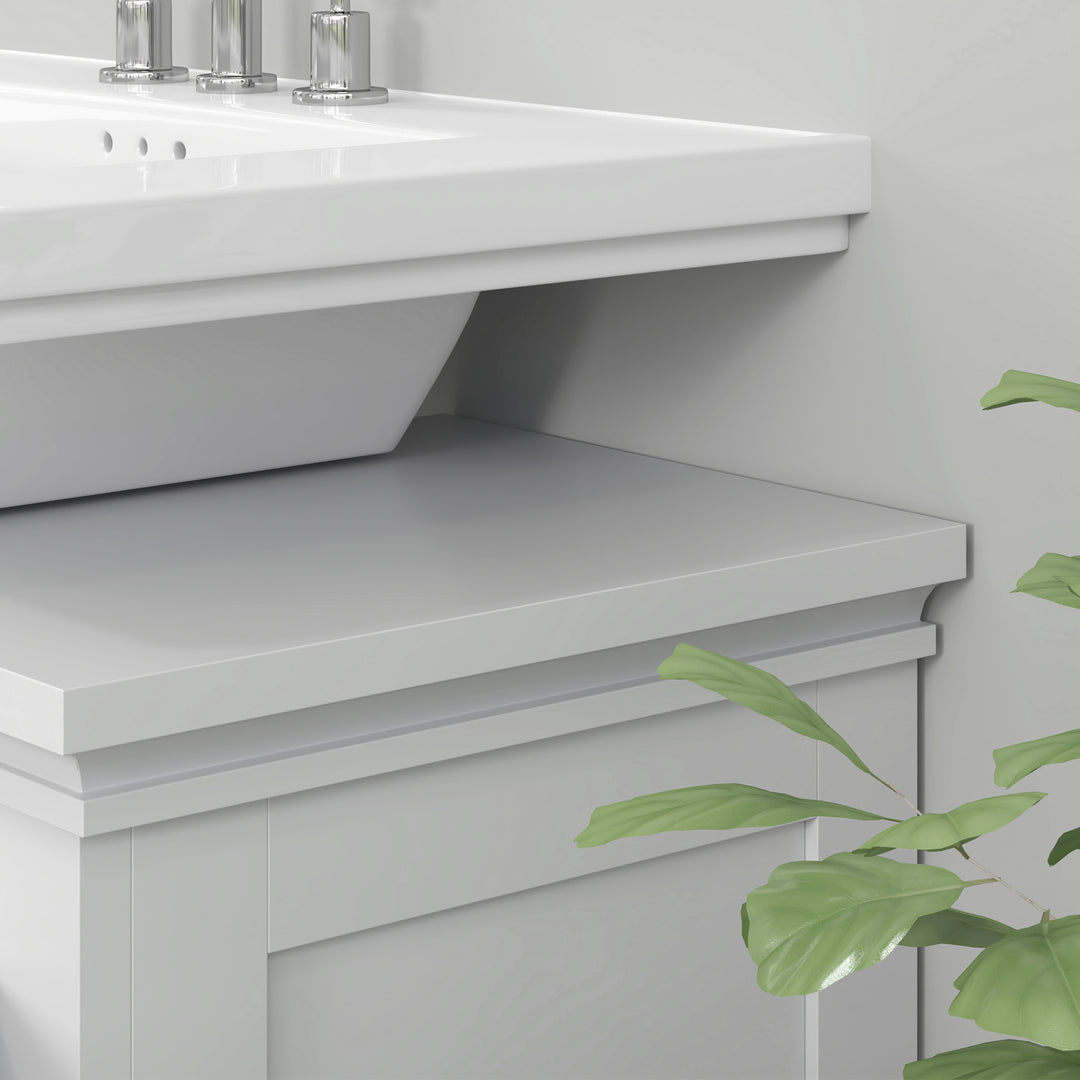 15 x 20cm 'U' Cut Out Bathroom Storage Cabinet - White