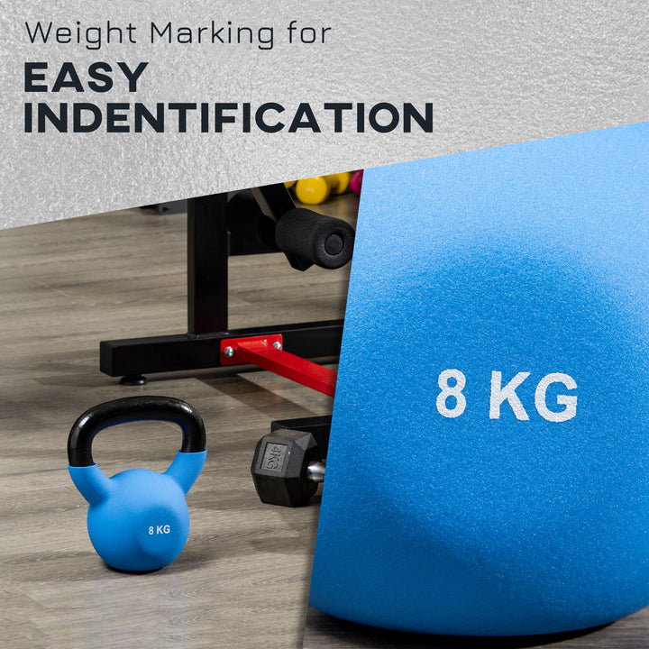 Soft Kettlebell, 8kg Kettle Bell with Non-Slip Handle for Home Gym Weight Lifting and Strength Training, Blue