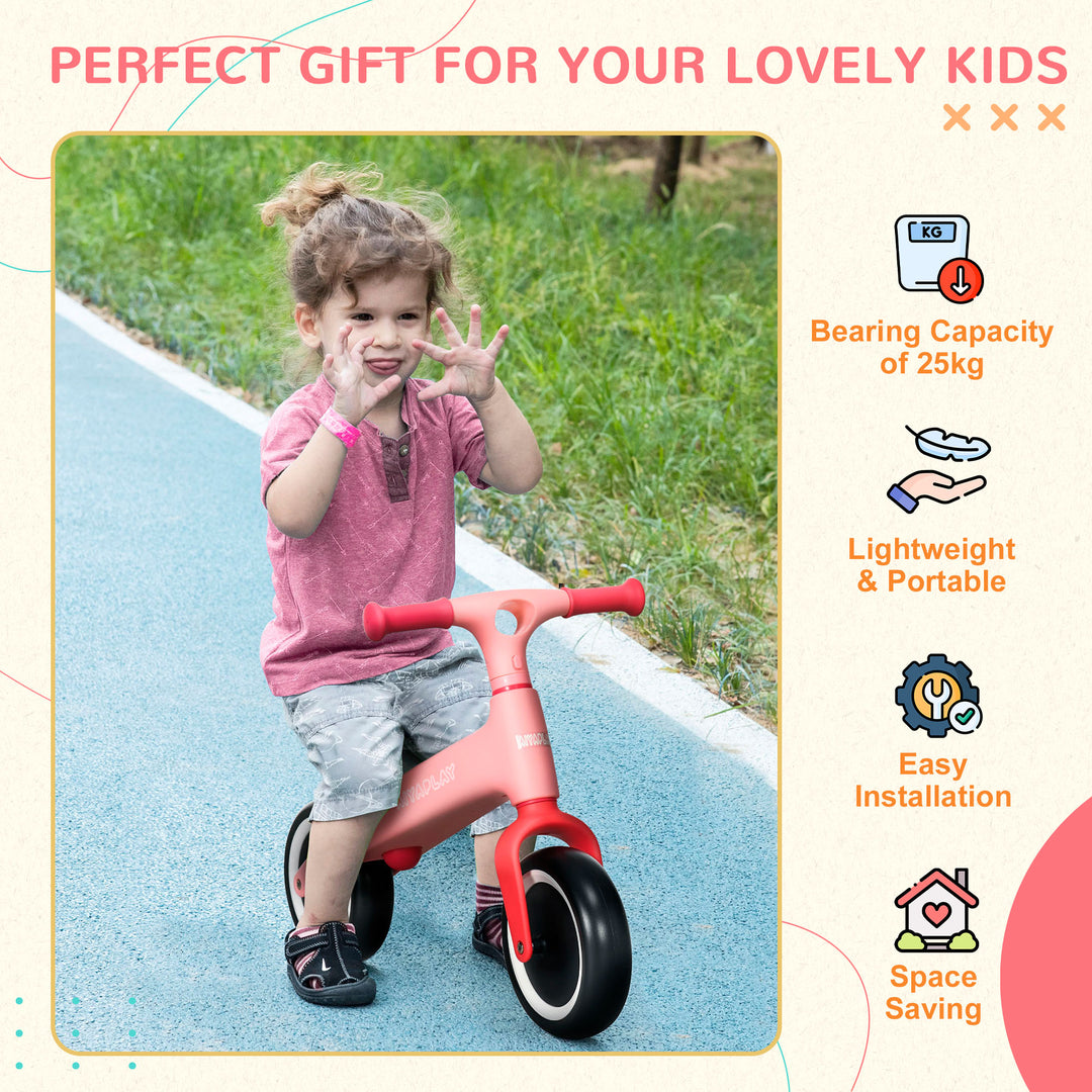 AIYAPLAY Toddler Balance Bike, Adjustable Seat Height, Lightweight Frame for Easy Control, Ideal for 1.5 - 3 Years Old, Pink | Aosom UK