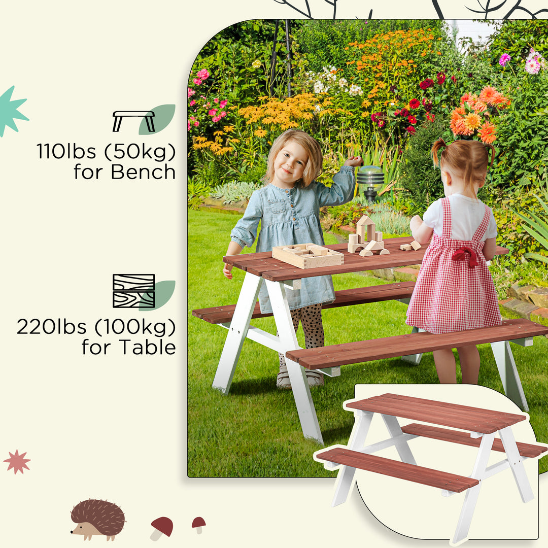 Kids Picnic Table, Wooden Table and Bench Set, Kids Garden Furniture f