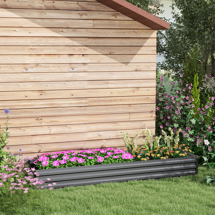 60 x 240cm Galvanised Steel Planter, with Open Bottom