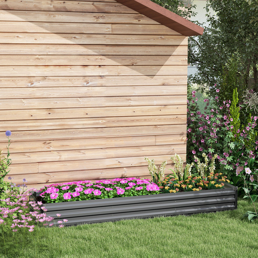 60 x 240cm Galvanised Steel Planter, with Open Bottom