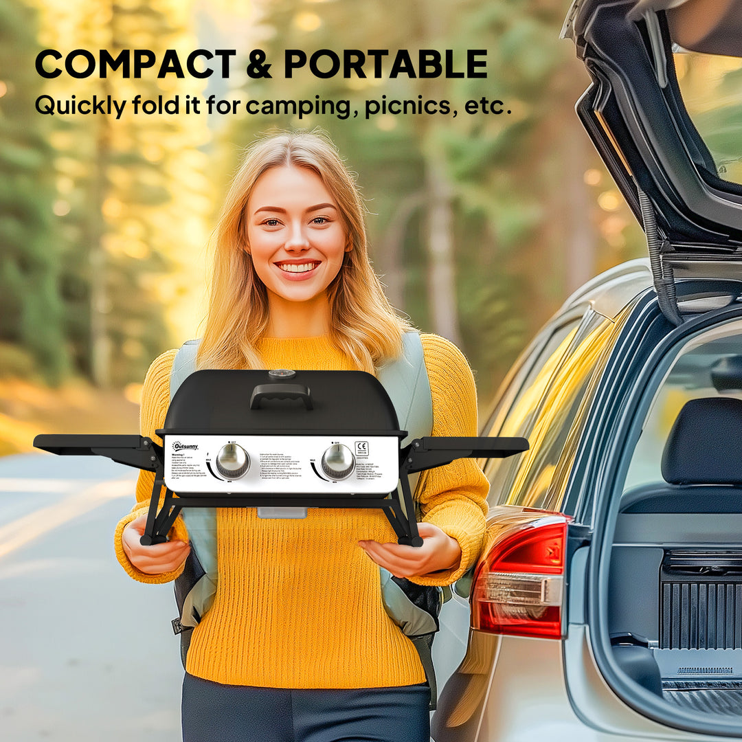 Two-Burner Compact Gas Grill - Black