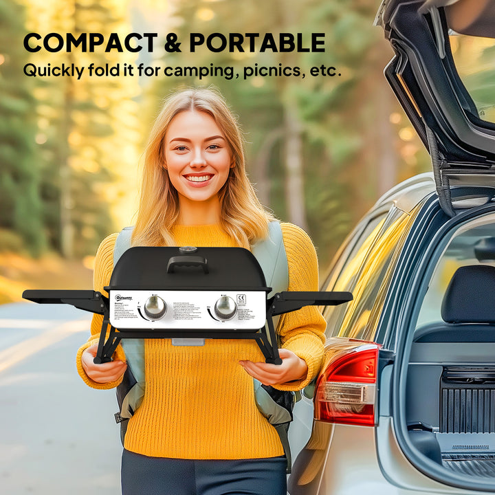 Two-Burner Compact Gas Grill - Black