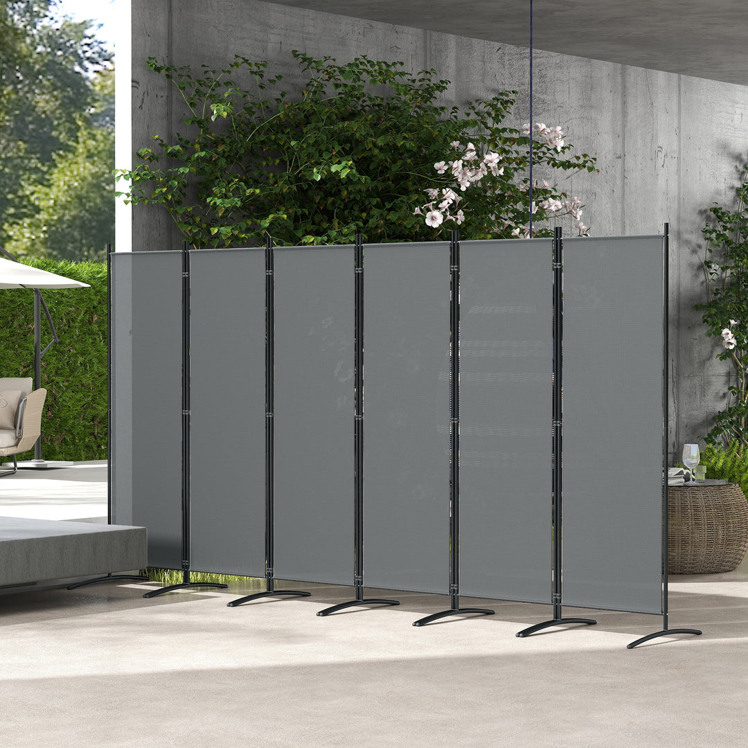 6 Panel Folding Room Divider Foldable Freestanding Garden Privacy Screen, 332 x 172 cm