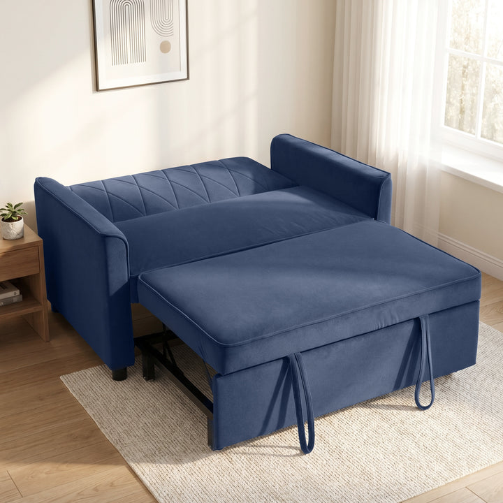 2 Seater Sofa Bed, 3-in-1 Convertible Pull Out Sleeper Sofa with Click