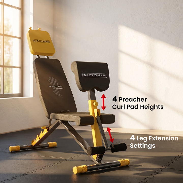 Adjustable Weight Bench for Home Gym, 300kg Incline Decline Flat Folda