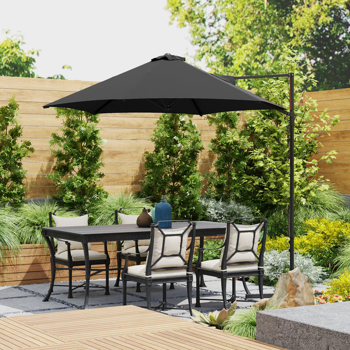 2.5m Rotating Cantilever Parasol - Black
