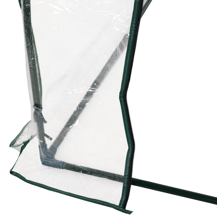 Set of 2 Tunnel Greenhouse, Green Grow House with Roll-up Door, Steel Frame, Plastic Cover for Garden, Outdoor, 250 x 100 x 80cm, Clear