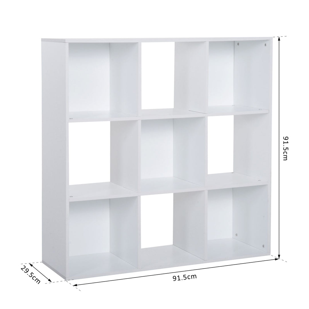 MCL 3-tier 9 Cubes Storage Unit Particle Board Cupboard Bookcase Organiser Home Office Shelves, White