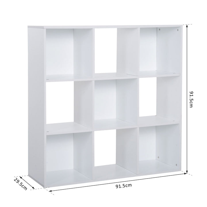 MCL 3-tier 9 Cubes Storage Unit Particle Board Cupboard Bookcase Organiser Home Office Shelves, White