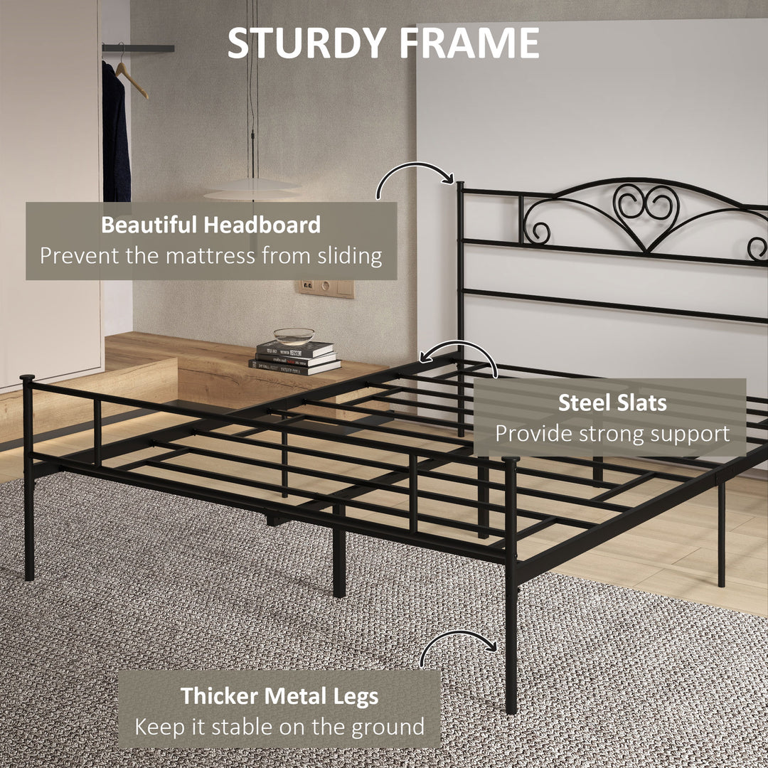 MCL King Size Bed Frame, 5ft4 Metal Bed Base with Headboard and Footboard, 31cm Underneath Storage Space for Bedroom