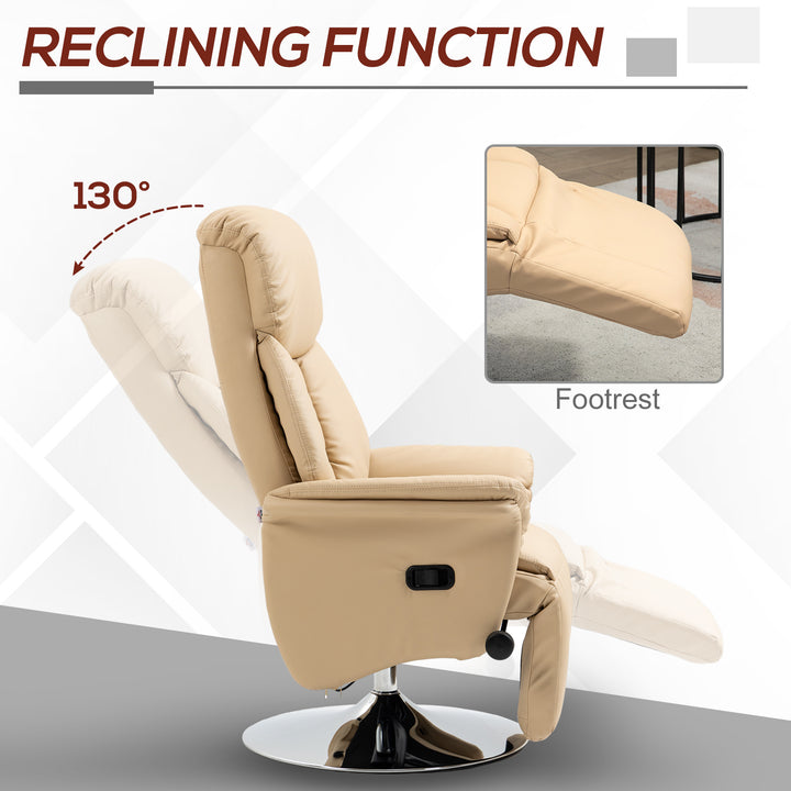 Adjustable Swivel Recliner, Manual Recliner Chair with Footrest, Padde