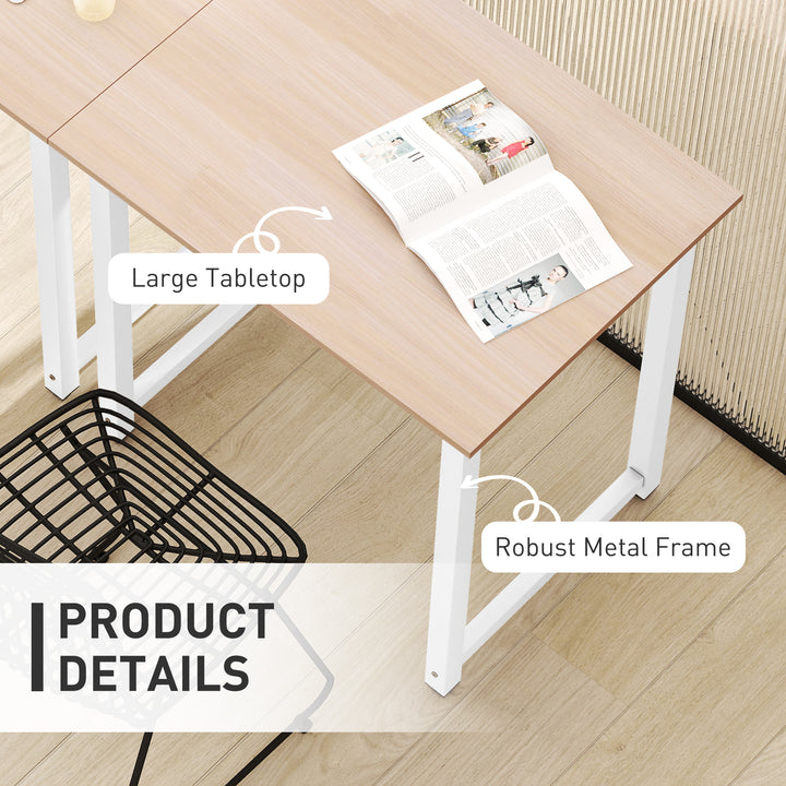 Computer Desk, Writing Table, 80 x 60 x 76cm Workstation for Home Office, Study with Metal Frame, Simple Assembly, White