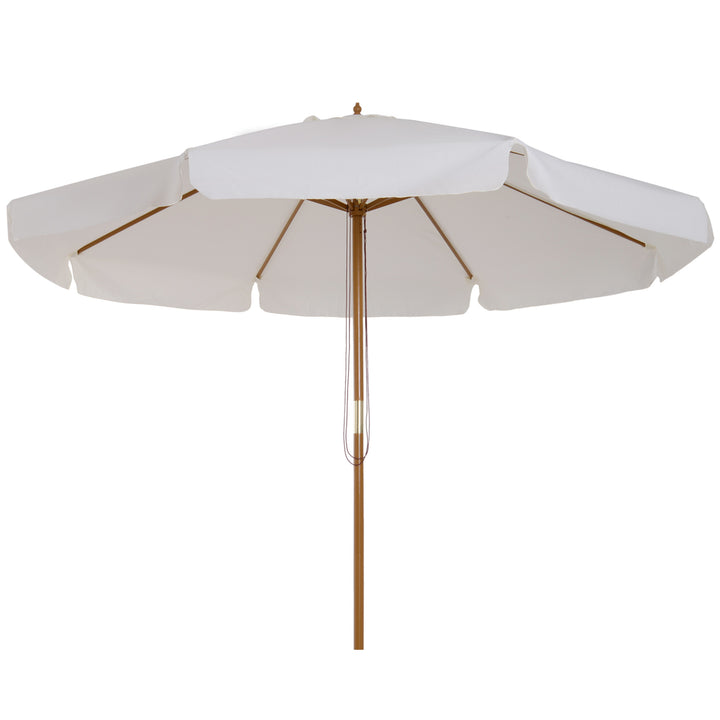 MCL 3.3m Elegant Wooden Parasol - Cream