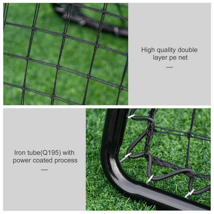 MCL Angle Adjustable Double Sided Rebounder Net Training Aid Target Soccer Goal Kickback For Football, Baseball, Basketball - 75L x 75W cm