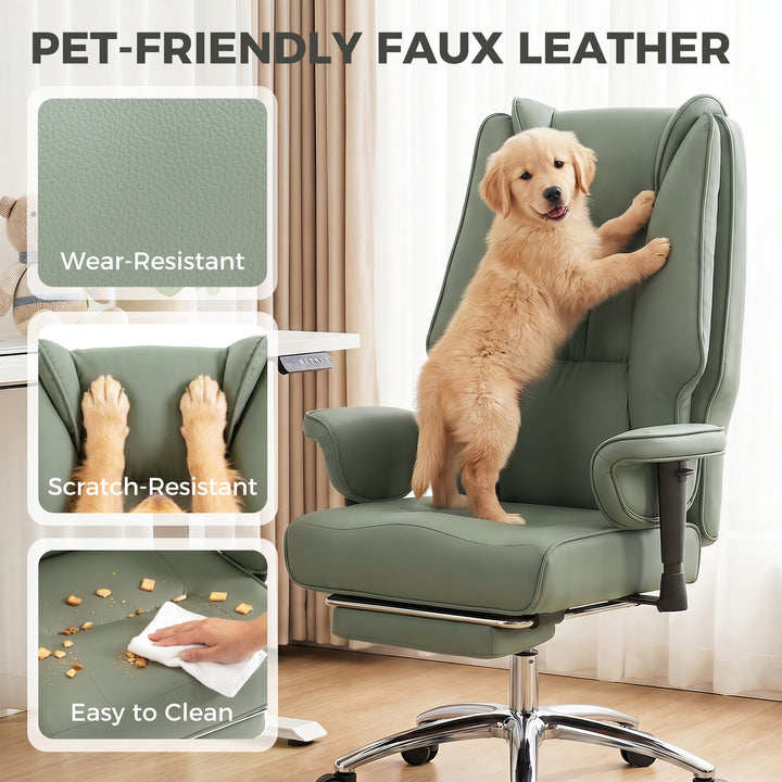 Executive Office Chair, Reclining Desk Chair with Footrest, Adjustable
