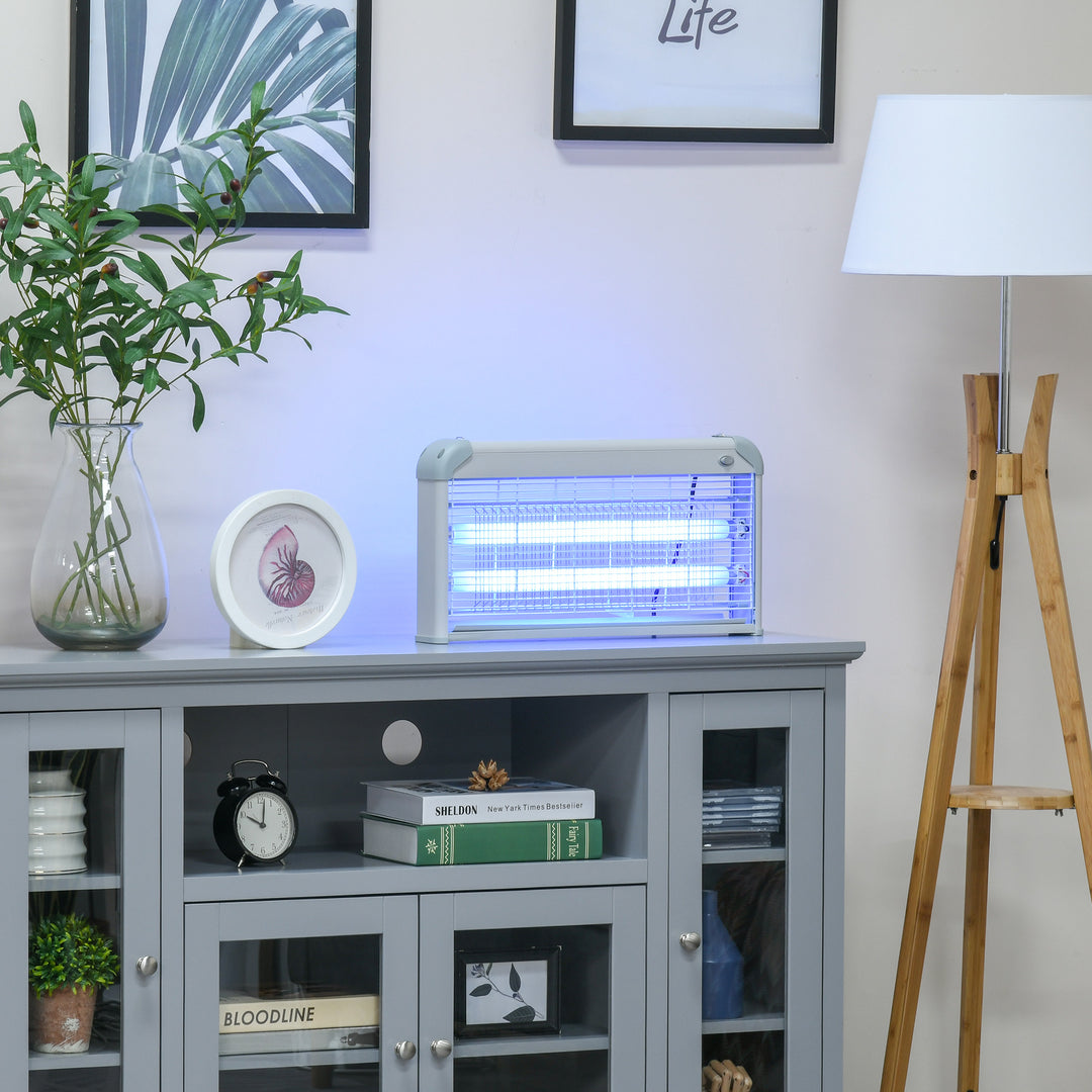 Wall Hanging Bug Zapper, 30W Electric Fly Zapper Mosquito Killer, 60㎡ Coverage Insect Killer, Indoor Outdoor Use, Grey