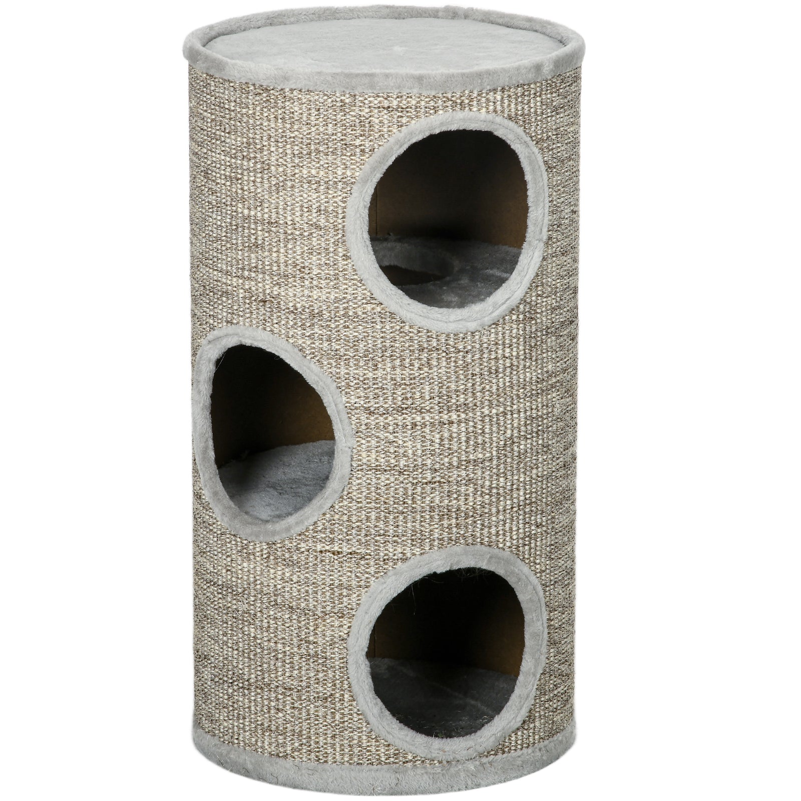Cat Climbing Frame, Covered with Sisal, Cosy Platform - Light Grey