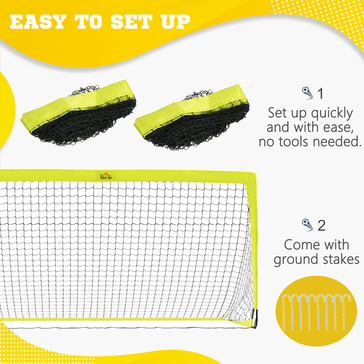 Two Football Goal Nets, Foldable Outdoor Sport Training Equipment, for Teens, Adults, with Carrying Bag, Yellow