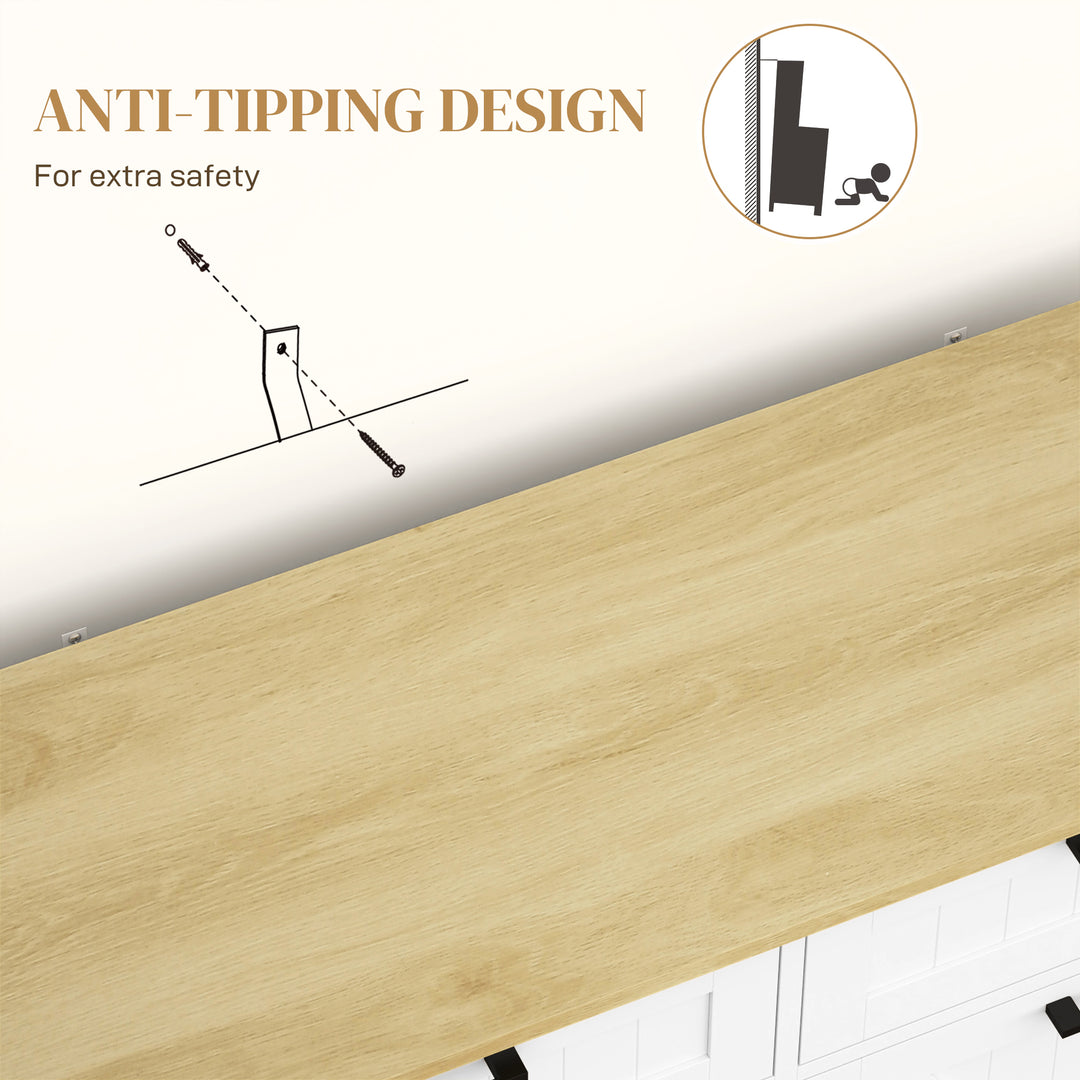 Sideboard with Tilt-out Trash Bin, Farmhouse Kitchen Sideboard with 2 