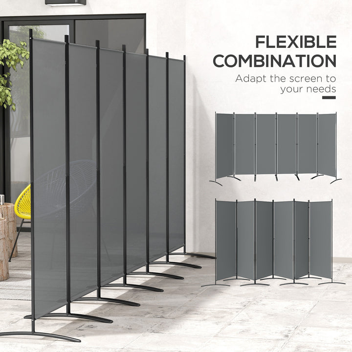 6 Panel Folding Room Divider Foldable Freestanding Garden Privacy Screen, 332 x 172 cm